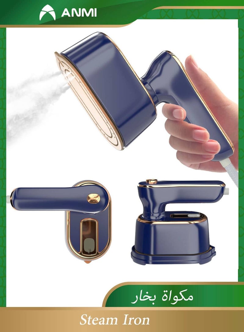 Anmi 2 in 1 Foldable Handheld Steam Iron 1000W | 5s Fast Heat Up Vertical Steamer with 3-Gear Temp Control & Auto Shutoff | Portable Steamer for Clothes Home & Travel Wrinkle Removal - Image 1